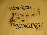 Happiness is singing light shirt